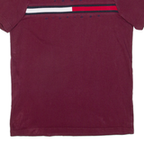 TOMMY HILFIGER Womens T-Shirt Maroon XS