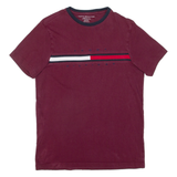 TOMMY HILFIGER Womens T-Shirt Maroon XS