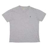 POLO RALPH LAUREN Mens T-Shirt Grey V-Neck S