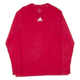 ADIDAS Mens T-Shirt Red Long Sleeve L