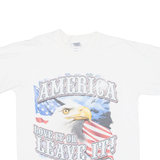 GILDAN America Love It Or Leave It Mens T-Shirt White USA L