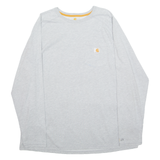 CARHARTT FORCE Mens T-Shirt Grey Long Sleeve 2XL