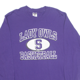 JERZEES Lady Owls Basketball Womens T-Shirt Purple Long Sleeve USA L