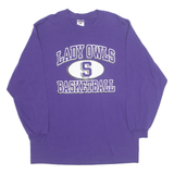 JERZEES Lady Owls Basketball Womens T-Shirt Purple Long Sleeve USA L