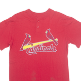MAJESTIC MLB ST.LOUIS Cardinals '11 Mens T-Shirt Red USA Button Neck M