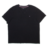 TOMMY HILFIGER Mens T-Shirt Black V-Neck M