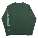 CHAMPION Mens T-Shirt Green Long Sleeve M