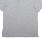 LACOSTE Womens T-Shirt Grey V-Neck M