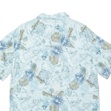 ISLAND SHORES Mens Hawaiian Shirt Blue Crazy Pattern M
