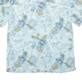 ISLAND SHORES Mens Hawaiian Shirt Blue Crazy Pattern M
