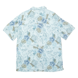ISLAND SHORES Mens Hawaiian Shirt Blue Crazy Pattern M