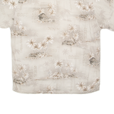 CAMPIA Mens Hawaiian Shirt Beige Crazy Pattern M