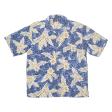WFF Mens Hawaiian Shirt Blue Floral L