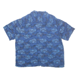 GEORGE Mens Hawaiian Shirt Blue Crazy Pattern XL