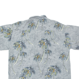 NEWPORT BLUE Mens Hawaiian Shirt Grey Crazy Pattern L