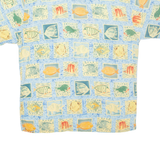 CAMPIA Mens Hawaiian Shirt Blue Crazy Pattern L