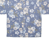 OO SPOONS Mens Hawaiian Shirt Blue Floral XL