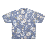 OO SPOONS Mens Hawaiian Shirt Blue Floral XL