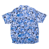 PANAMA JACK Mens Hawaiian Shirt Blue Floral L