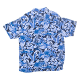 PANAMA JACK Mens Hawaiian Shirt Blue Floral L