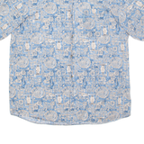 COLUMBIA Mens Hawaiian Shirt Blue Crazy Pattern XL