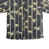 HIBISCUS HAWAII Mens Hawaiian Shirt Black Crazy Pattern M