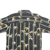 HIBISCUS HAWAII Mens Hawaiian Shirt Black Crazy Pattern M