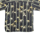 HIBISCUS HAWAII Mens Hawaiian Shirt Black Crazy Pattern M