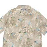 CROFT & BARROW Mens Hawaiian Shirt Brown Floral M