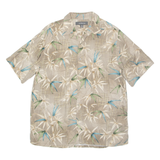 CROFT & BARROW Mens Hawaiian Shirt Brown Floral M