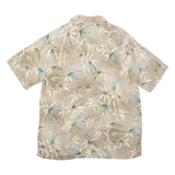 CROFT & BARROW Mens Hawaiian Shirt Brown Floral M