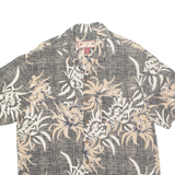 CARIBBEAN JOE Mens Hawaiian Shirt Grey Floral M