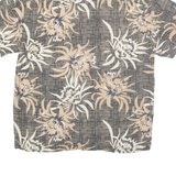 CARIBBEAN JOE Mens Hawaiian Shirt Grey Floral M