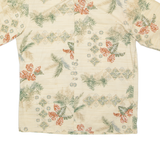 PIERRE CARDIN Mens Hawaiian Shirt Beige Floral M