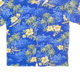 ALOHA HUT Mens Hawaiian Shirt Blue Floral XL