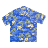 ALOHA HUT Mens Hawaiian Shirt Blue Floral XL