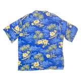 ALOHA HUT Mens Hawaiian Shirt Blue Floral XL