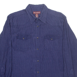 NEVADA Mens Corduroy Shirt Blue Long Sleeve M