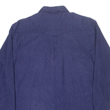 NEVADA Mens Corduroy Shirt Blue Long Sleeve M