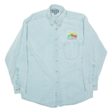 THREE RIVERS Mens Denim Shirt Blue Long Sleeve M