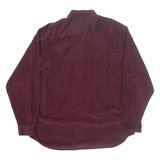 EDDIE BAUER Mens Corduroy Shirt Red Check Long Sleeve XL