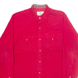 MESQUIT Mens Corduroy Shirt Red Long Sleeve L