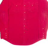 MESQUIT Mens Corduroy Shirt Red Long Sleeve L
