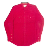 MESQUIT Mens Corduroy Shirt Red Long Sleeve L