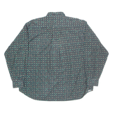 CAMBRIDGE CLASSIC Mens Corduroy Shirt Blue Spotted Long Sleeve 2XL