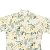 PIERRE CARDIN Mens Hawaiian Shirt Cream Floral L