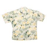 PIERRE CARDIN Mens Hawaiian Shirt Cream Floral L