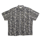 CROSSINGS Mens Hawaiian Shirt Black Crazy Pattern XL