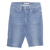 LEVI'S Cut Off High Waist Stretch Womens Denim Shorts Blue M W30