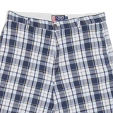 CHAPS Mens Chino Shorts Blue Check M W34